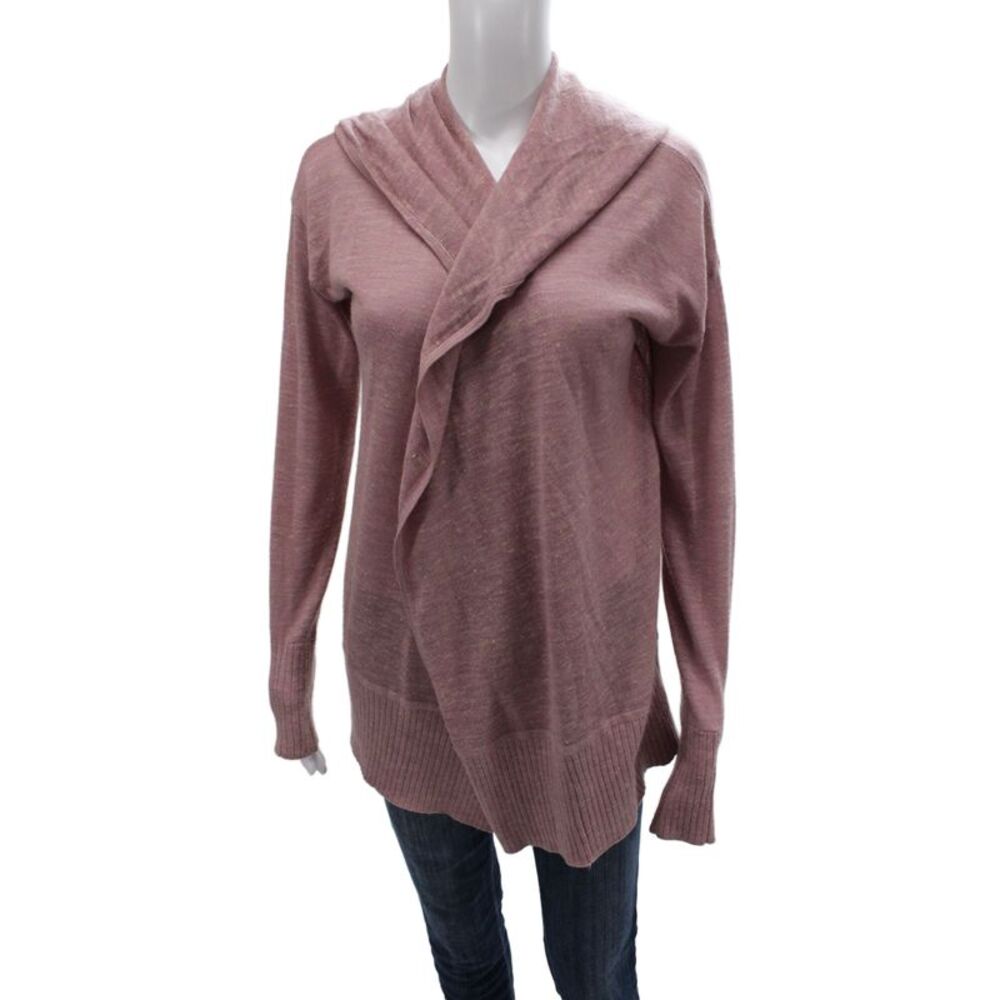Lululemon Womens Pink Cotton Cowl Neck Cardigan Long Sleeve Fall Size S